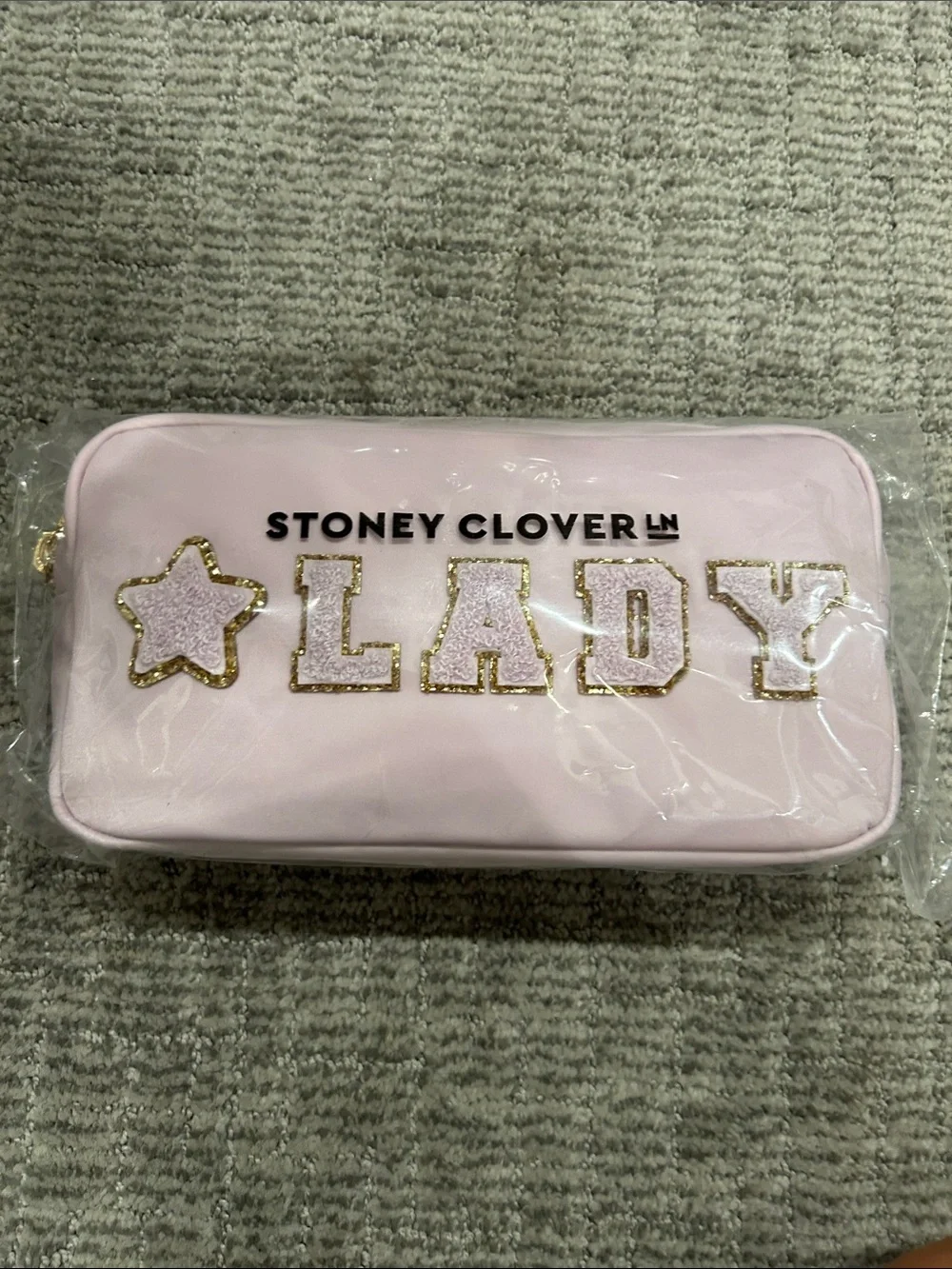 Stoney Clover Lane Pink Star Appliqué Cosmetic Pouch